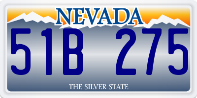 NV license plate 51B275