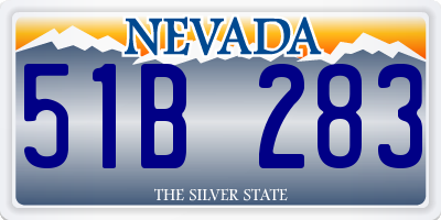 NV license plate 51B283