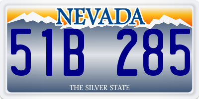 NV license plate 51B285