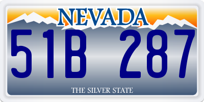 NV license plate 51B287