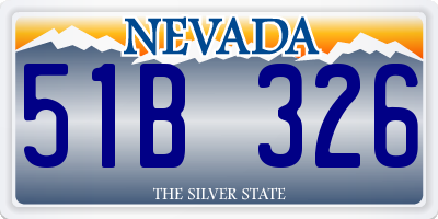 NV license plate 51B326