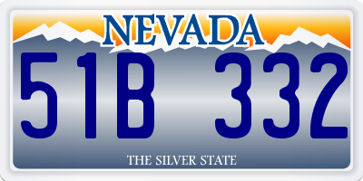 NV license plate 51B332