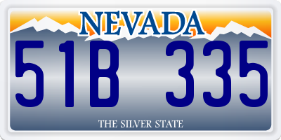 NV license plate 51B335