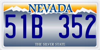 NV license plate 51B352