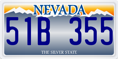 NV license plate 51B355