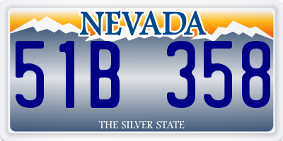 NV license plate 51B358