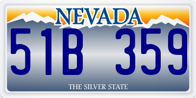 NV license plate 51B359