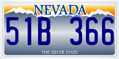 NV license plate 51B366