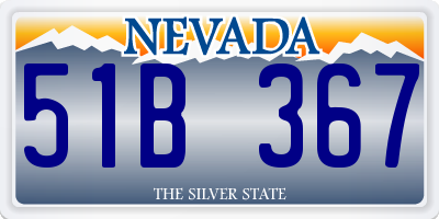 NV license plate 51B367
