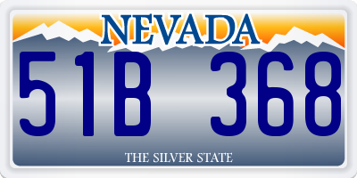 NV license plate 51B368