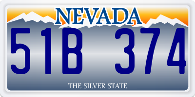 NV license plate 51B374