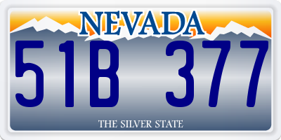 NV license plate 51B377