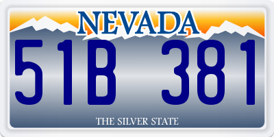 NV license plate 51B381