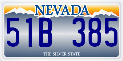 NV license plate 51B385