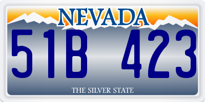 NV license plate 51B423