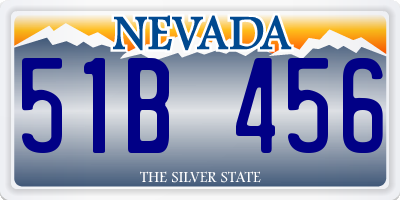 NV license plate 51B456