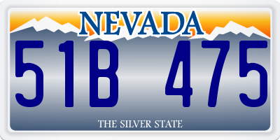 NV license plate 51B475