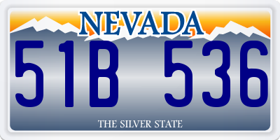 NV license plate 51B536