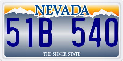 NV license plate 51B540