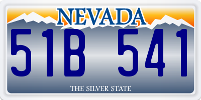 NV license plate 51B541