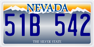 NV license plate 51B542