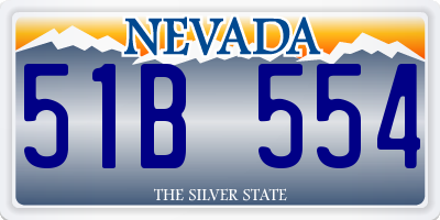 NV license plate 51B554