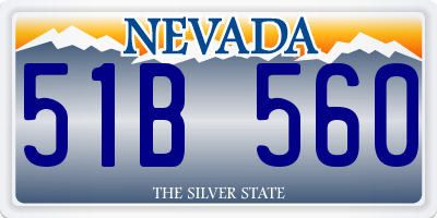 NV license plate 51B560