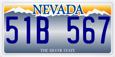 NV license plate 51B567