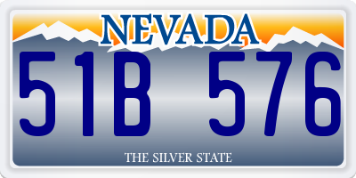 NV license plate 51B576