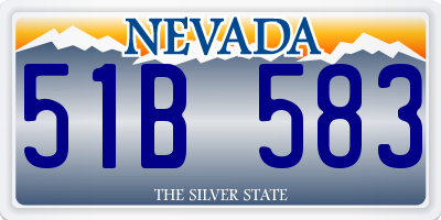 NV license plate 51B583