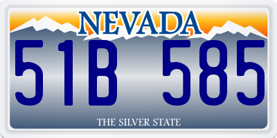 NV license plate 51B585