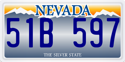 NV license plate 51B597