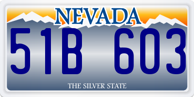 NV license plate 51B603