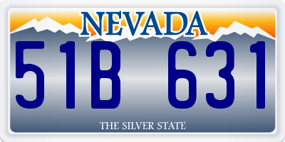 NV license plate 51B631