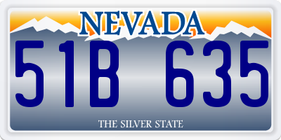 NV license plate 51B635