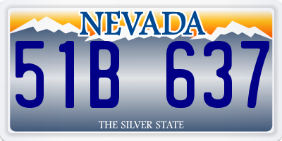 NV license plate 51B637