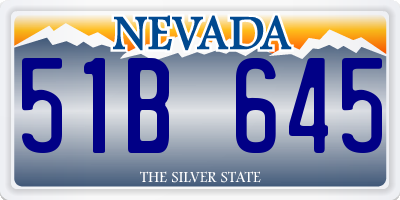 NV license plate 51B645