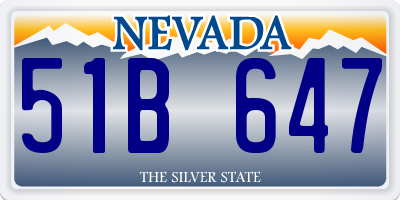 NV license plate 51B647