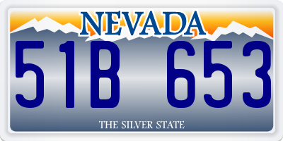 NV license plate 51B653