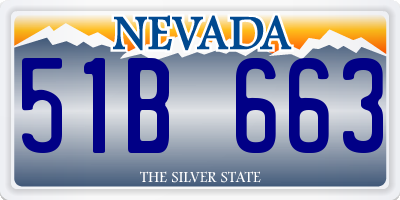 NV license plate 51B663