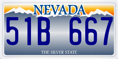 NV license plate 51B667