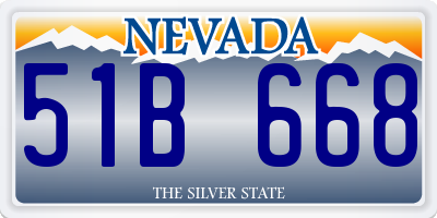 NV license plate 51B668