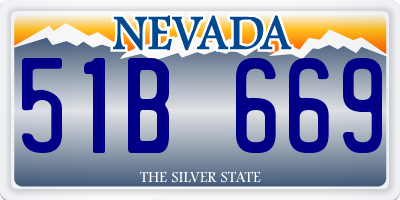 NV license plate 51B669