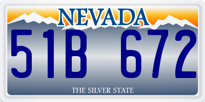 NV license plate 51B672