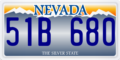 NV license plate 51B680