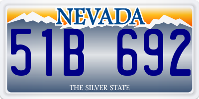 NV license plate 51B692