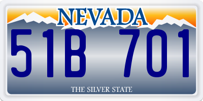 NV license plate 51B701