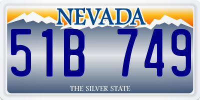 NV license plate 51B749