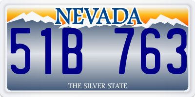 NV license plate 51B763