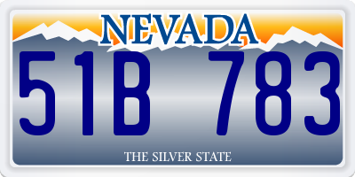 NV license plate 51B783